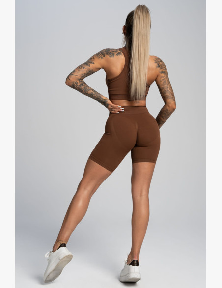 Gym Glamour Bikery Push Up Chocolate Shorts