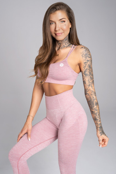 Fitness podprsenka Gym Glamour Seamless Pink Melange