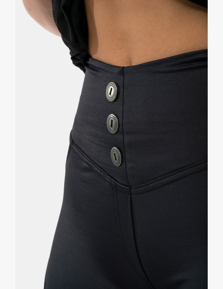 NEBBIA Glossy Look Bubble Butt High Waist Leggings Black