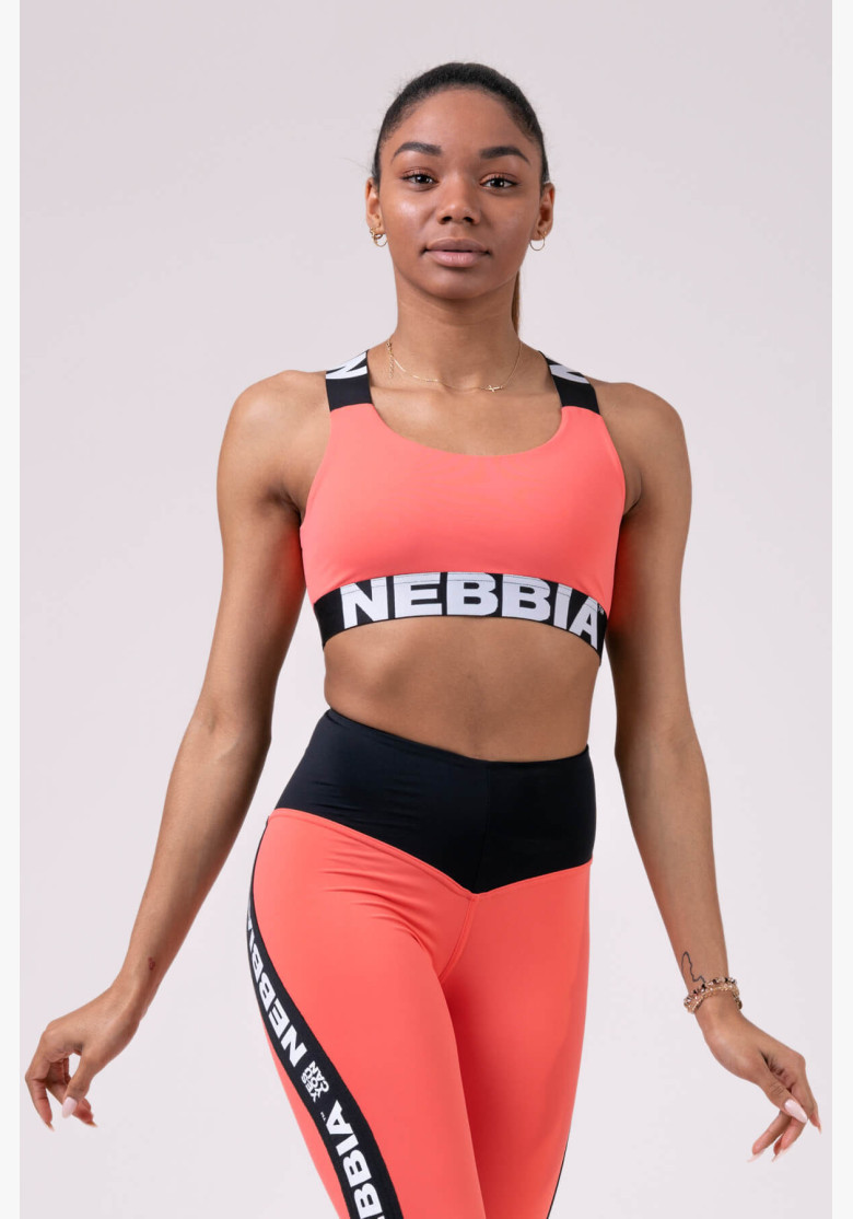 NEBBIA Power Your Hero iconic sports bra peach