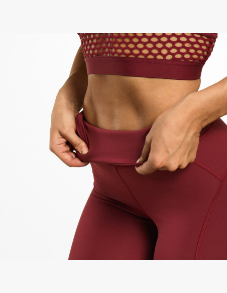 WAVERLY MESH SANGRIA RED Leggings - Better Bodies