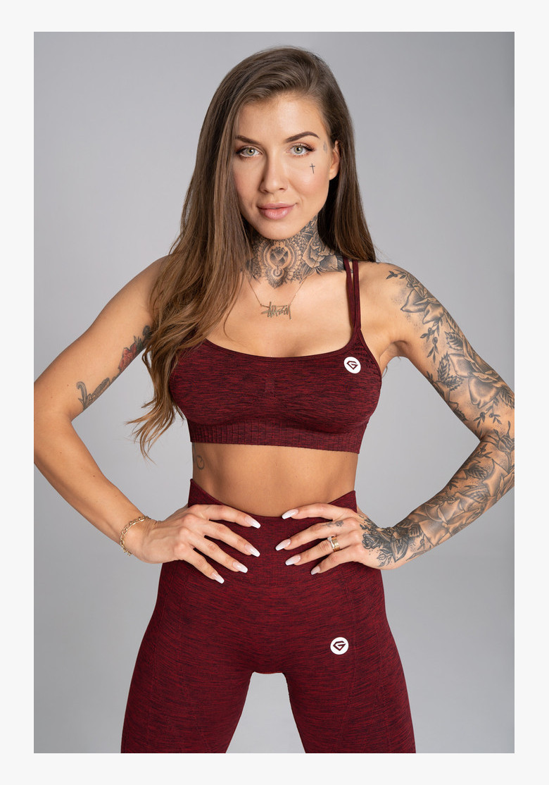 Fitness podprsenka Gym Glamour Seamless Bordo Melange