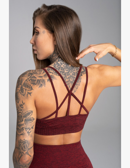 Fitness bra Gym Glamour Seamless Bordo Melange