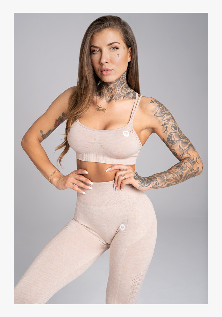 Fitness podprsenka Gym Glamour Seamless Beige