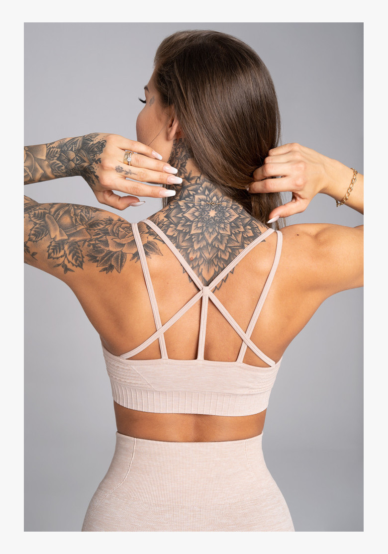 Fitness bra Gym Glamour Seamless Beige Fitness bra Gym Glamour Seamless Beige