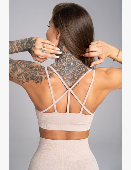 Fitness bra Gym Glamour Seamless Beige
