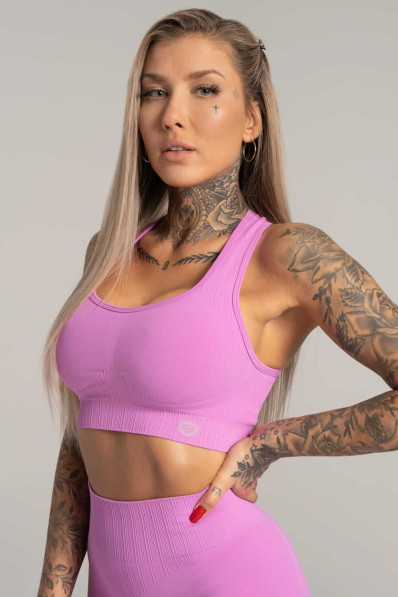 Fitness Bra Gym Glamour Push Up Pink