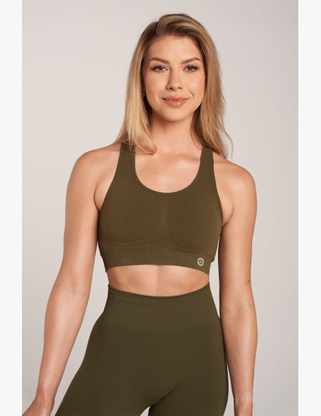 Fitness bra Gym Glamour Push Up Khaki
