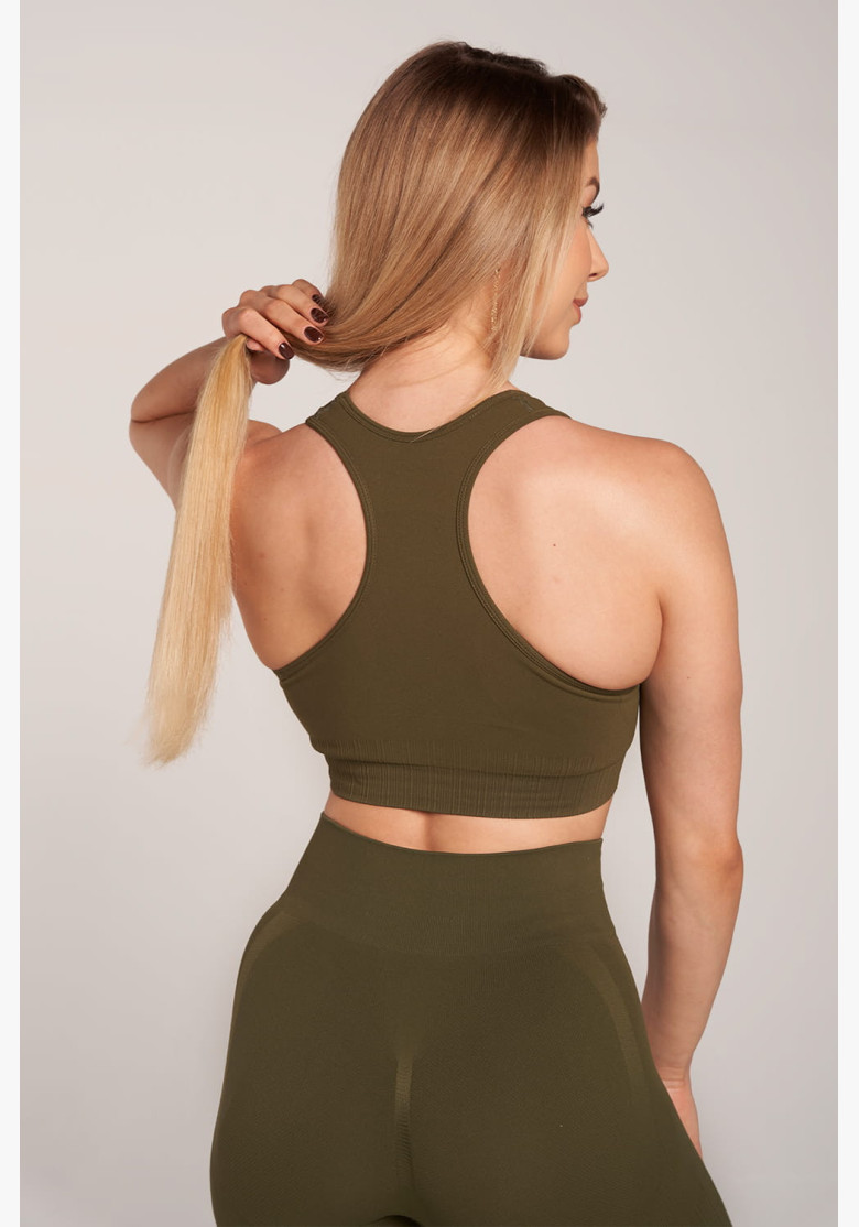 Fitness bra Gym Glamour Push Up Khaki Fitness bra Gym Glamour Push Up Khaki