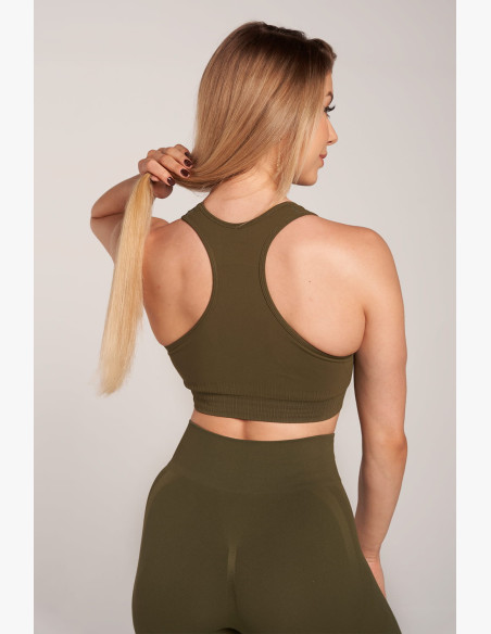 Fitness bra Gym Glamour Push Up Khaki