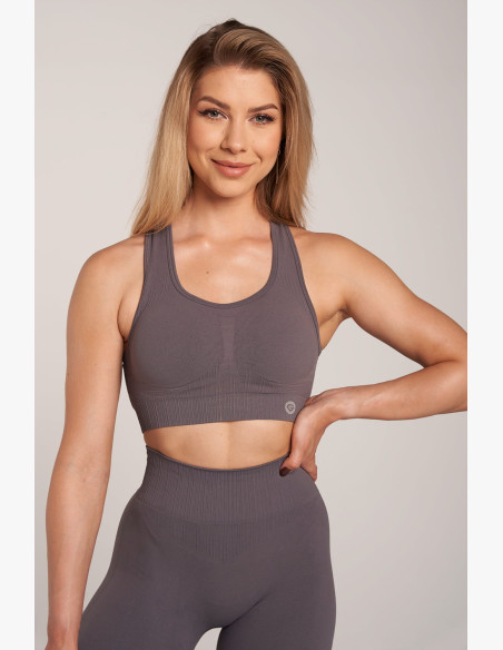 Fitness bra Gym Glamour Push Up Grey
