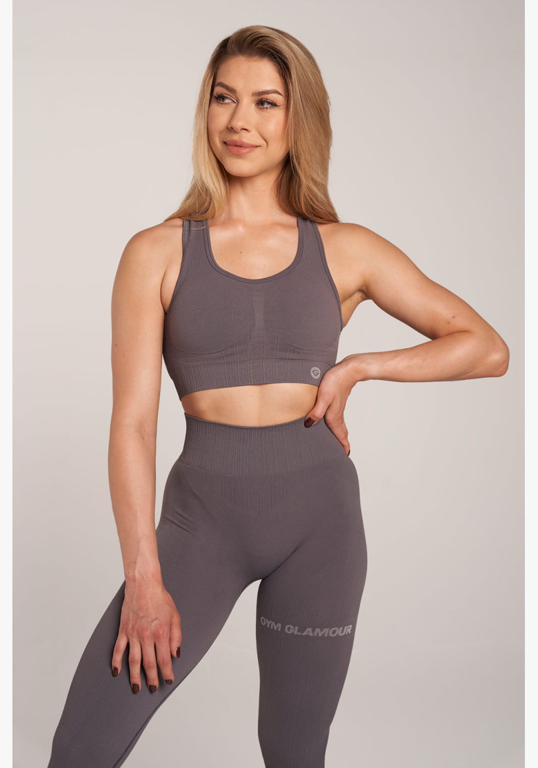 Fitness bra Gym Glamour Push Up Grey Fitness bra Gym Glamour Push Up Grey