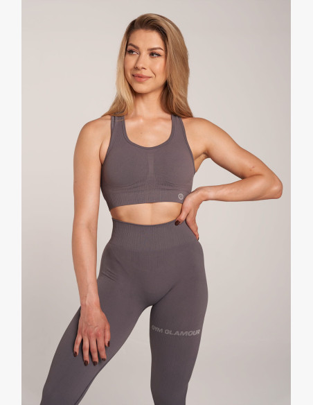 Fitness bra Gym Glamour Push Up Grey