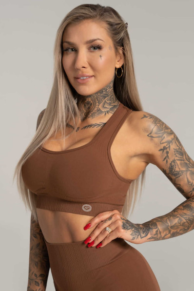 Fitness podprsenka Gym Glamour Push Up Chocolate