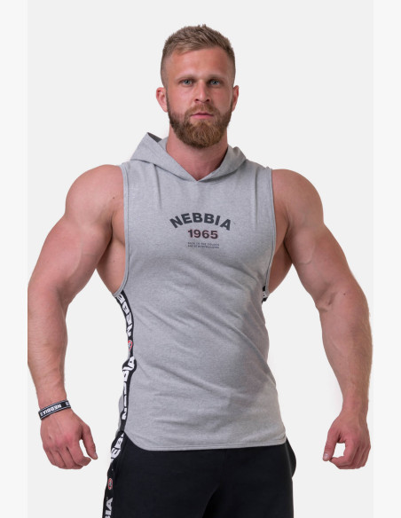 NEBBIA Legend-approved hooded tank top grey