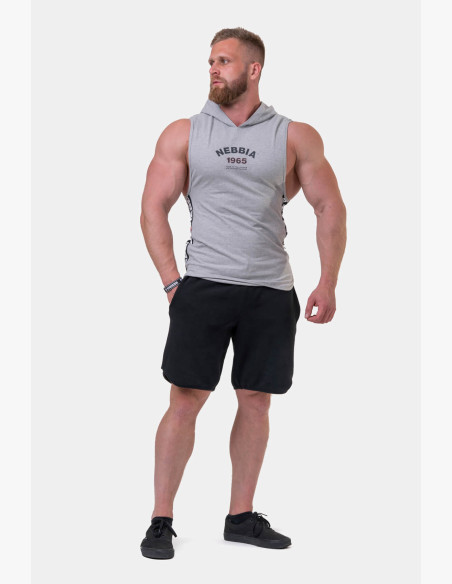NEBBIA Legend-approved hooded tank top grey