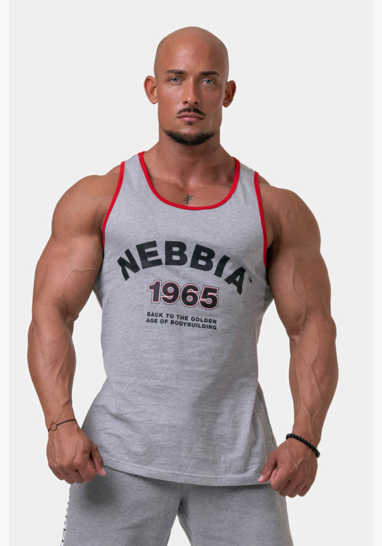 NEBBIA Old-school Muscle tielko šedá