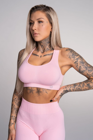 Fitness Bra Gym Glamour Push Up Candy Pink