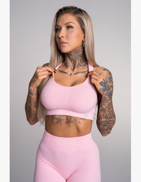 Fitness Bra Gym Glamour Push Up Candy Pink