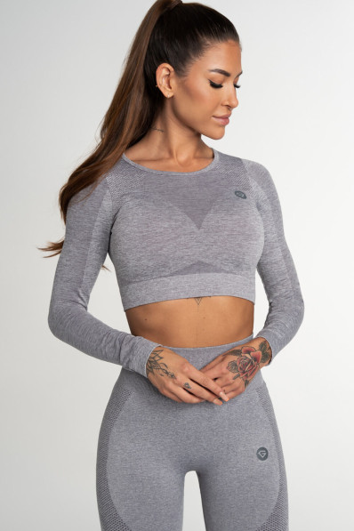 Crop Top Gym Glamour Fusion Light Grey