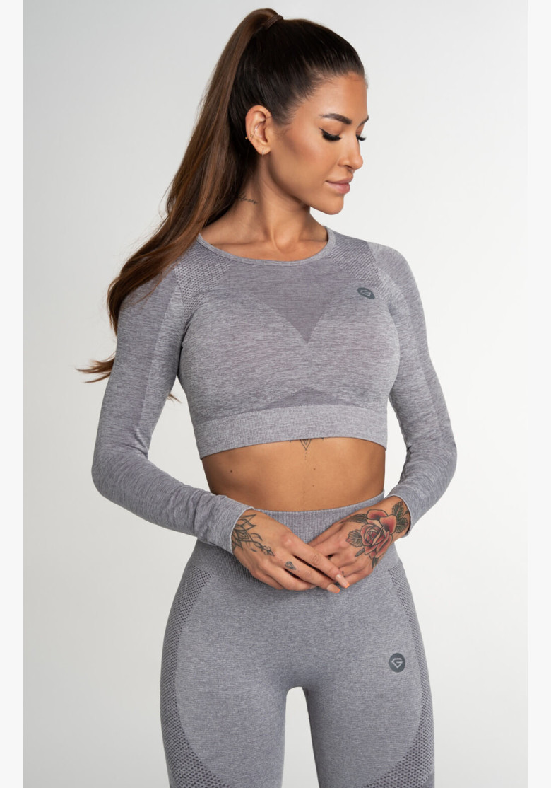 Crop Top Gym Glamour Fusion Light Grey