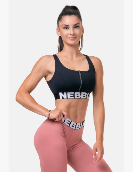NEBBIA Smart Zip sports bra black