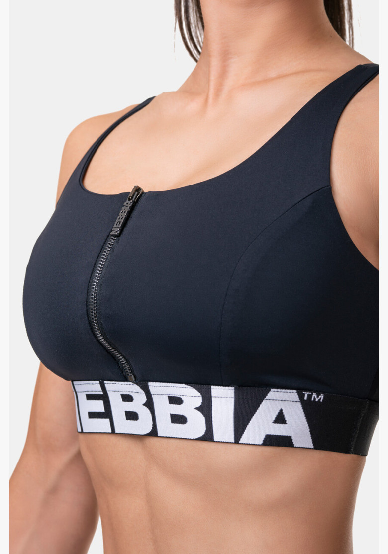 NEBBIA Smart Zip sports bra black NEBBIA Smart Zip sports bra black