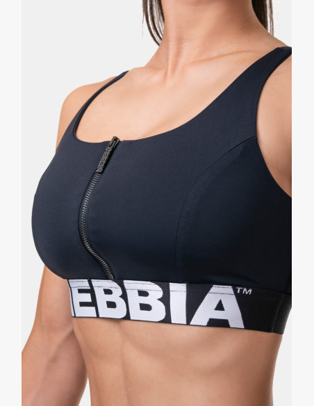 NEBBIA Smart Zip sports bra black