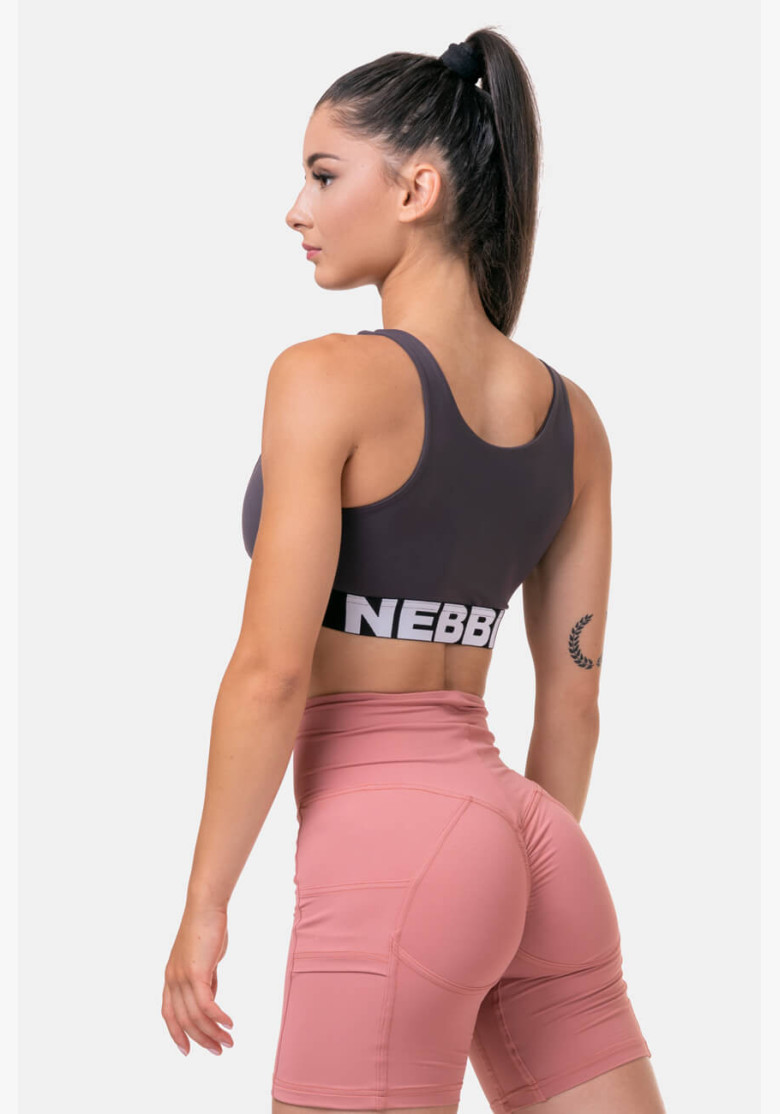 NEBBIA Smart Zip sports bra marron NEBBIA Smart Zip sports bra marron