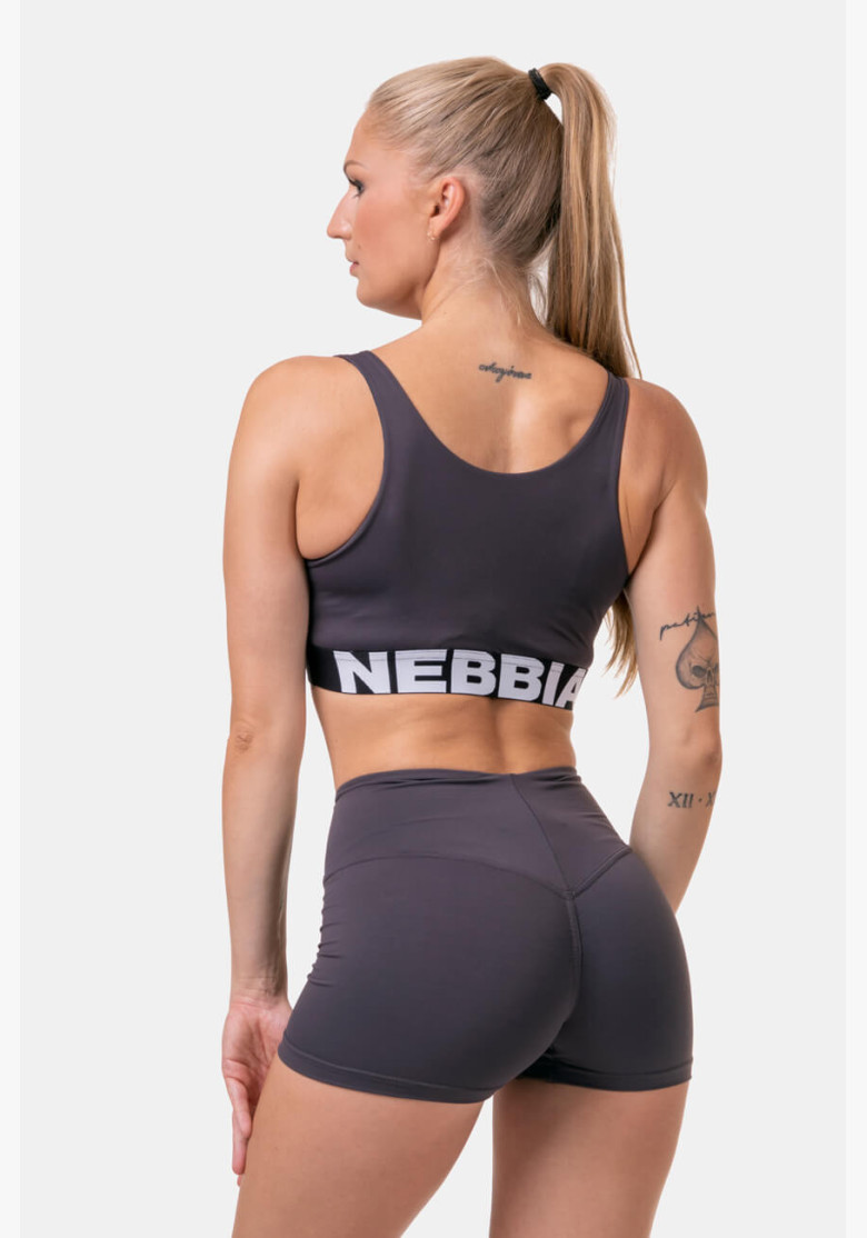 NEBBIA Smart Zip sports bra marron NEBBIA Smart Zip sports bra marron