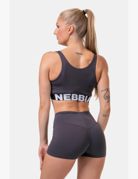NEBBIA Smart Zip sports bra marron