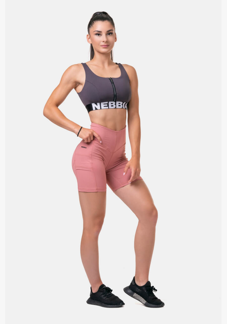 NEBBIA Smart Zip sports bra marron NEBBIA Smart Zip sports bra marron
