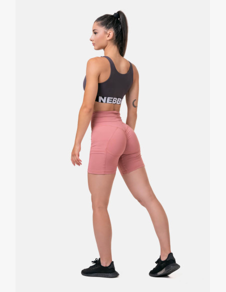 NEBBIA Smart Zip sports bra marron