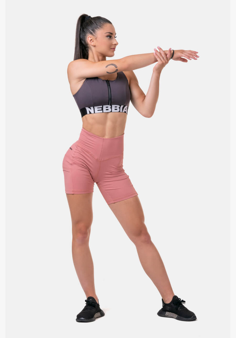 NEBBIA Smart Zip sports bra marron NEBBIA Smart Zip sports bra marron