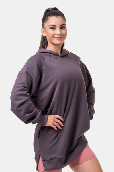 NEBBIA Long Everyday HERO hoodie marron