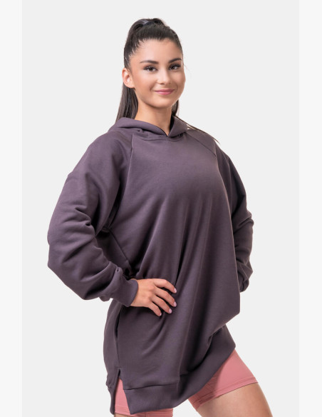 NEBBIA Long Everyday HERO hoodie marron