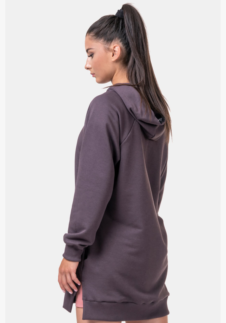 NEBBIA Long Everyday HERO hoodie marron