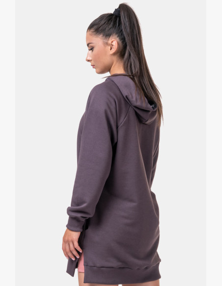 NEBBIA Long Everyday HERO hoodie marron