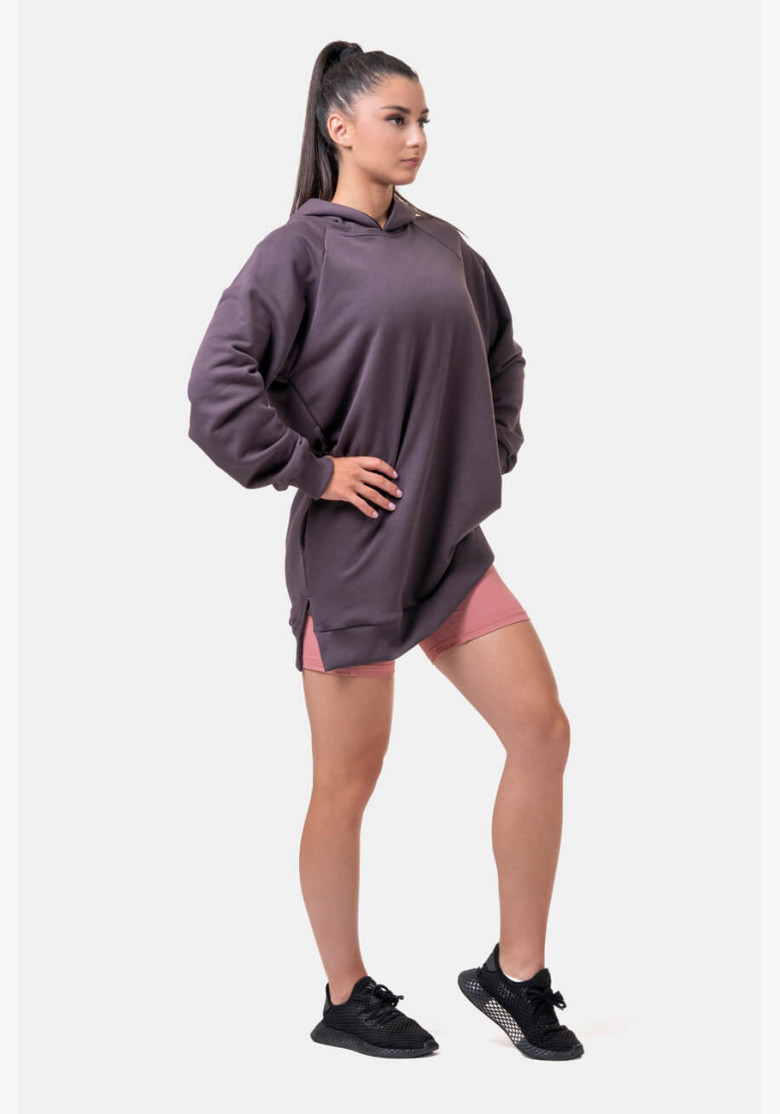 NEBBIA Long Everyday HERO hoodie marron