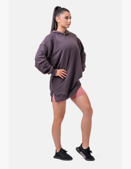 NEBBIA Long Everyday HERO hoodie marron