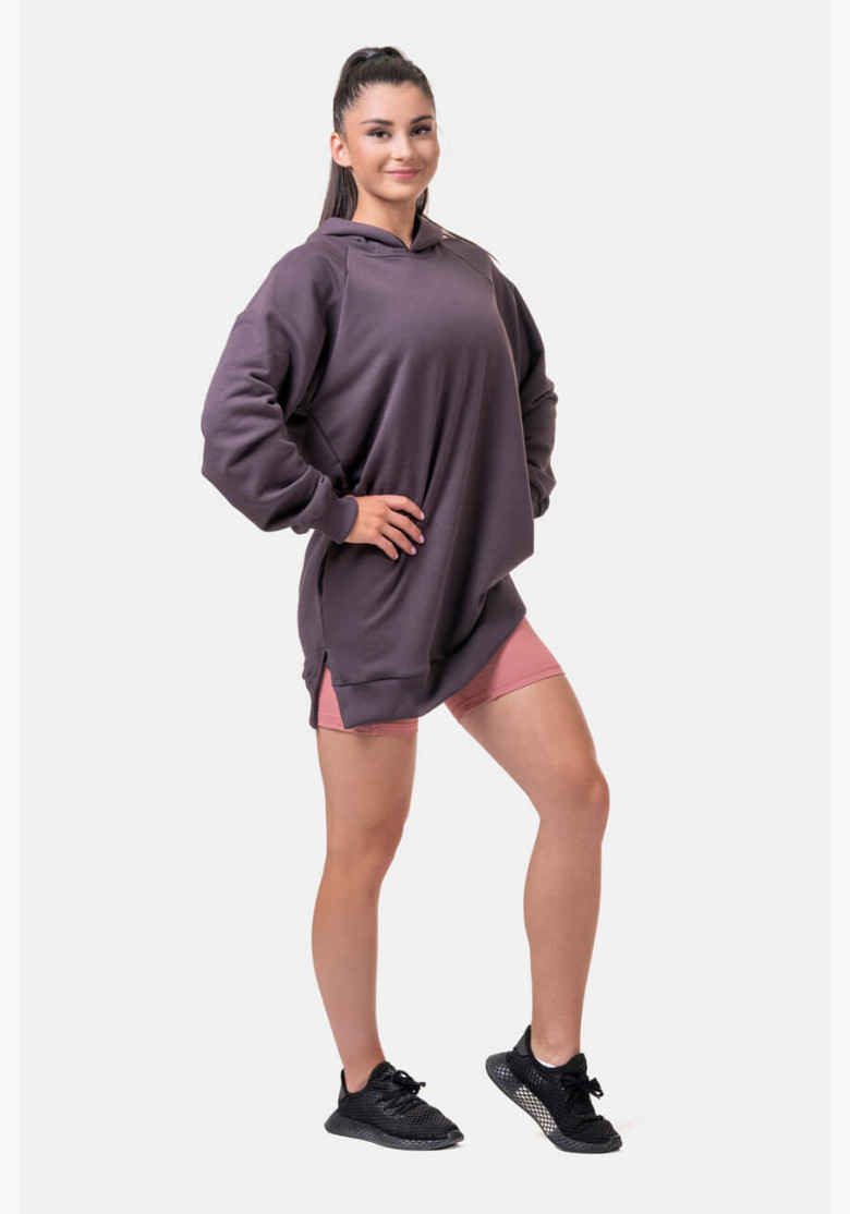 NEBBIA Long Everyday HERO hoodie marron