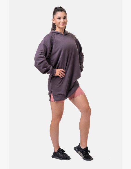 NEBBIA Long Everyday HERO hoodie marron