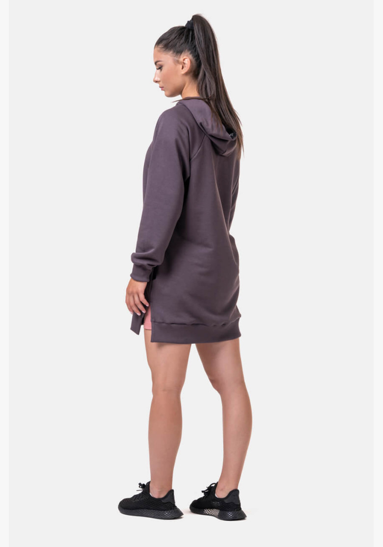 NEBBIA Long Everyday HERO hoodie marron
