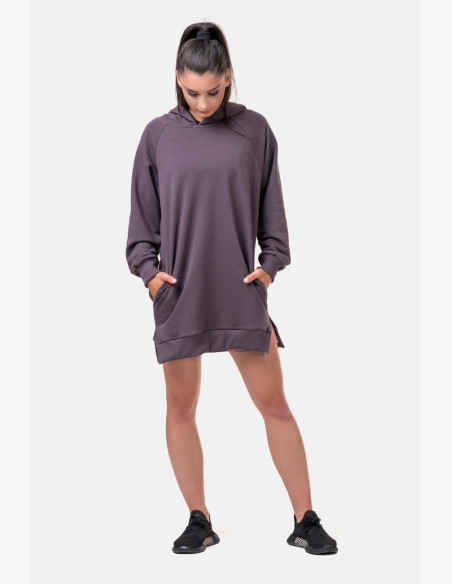 NEBBIA Long Everyday HERO hoodie marron