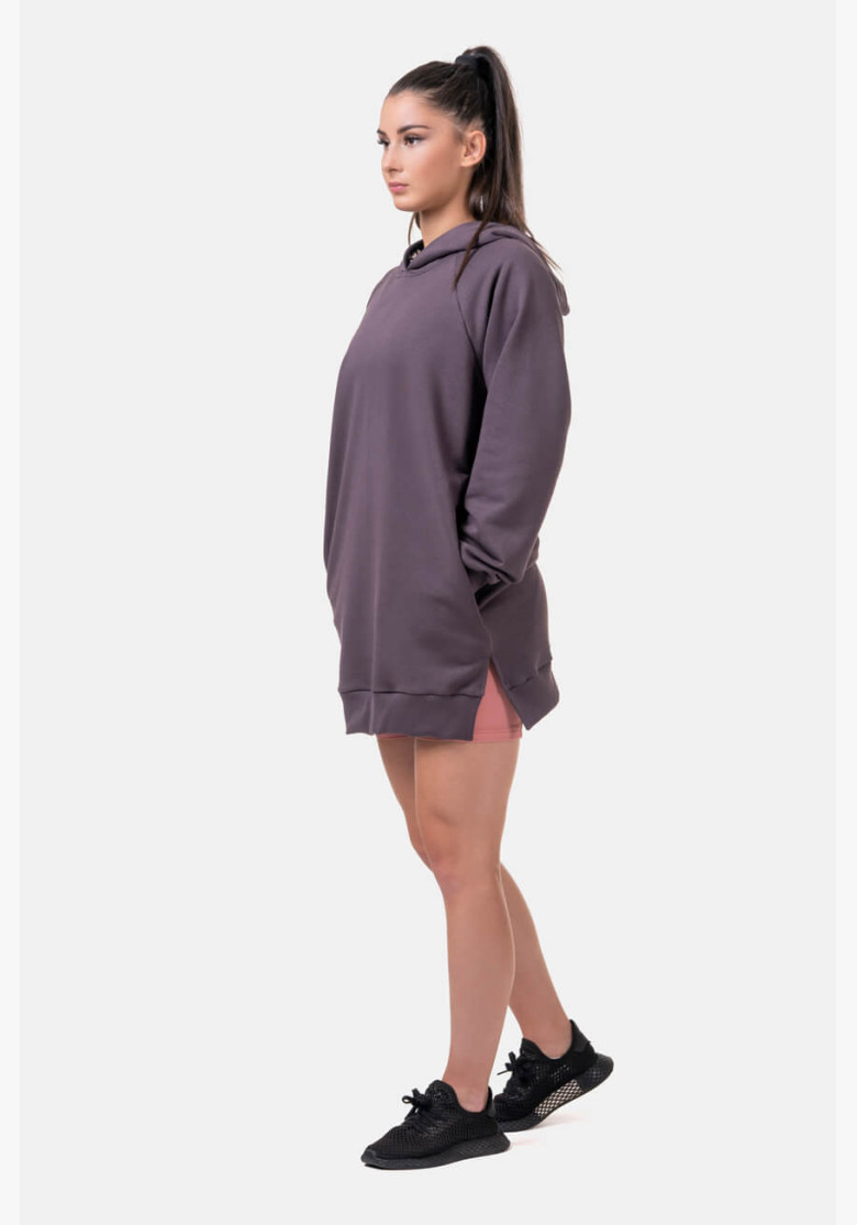 NEBBIA Long Everyday HERO hoodie marron