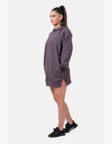 NEBBIA Long Everyday HERO hoodie marron