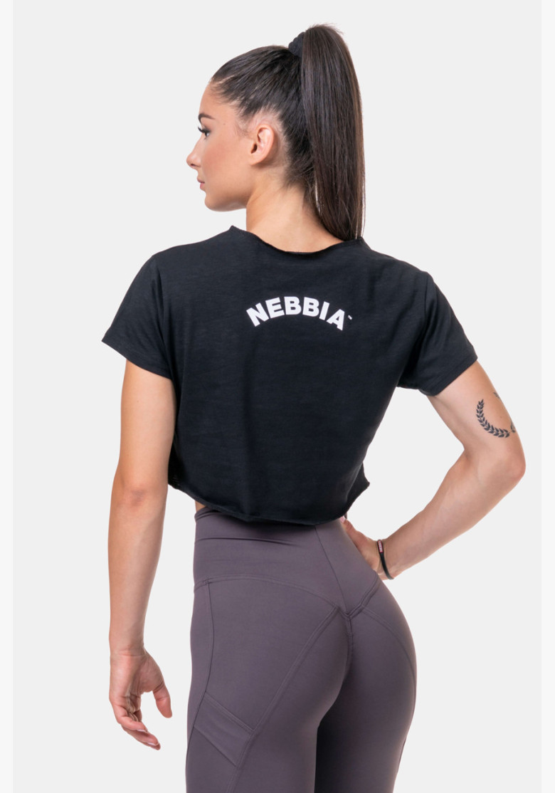 NEBBIA Loose Fit & Sporty crop top black NEBBIA Loose Fit & Sporty crop top black