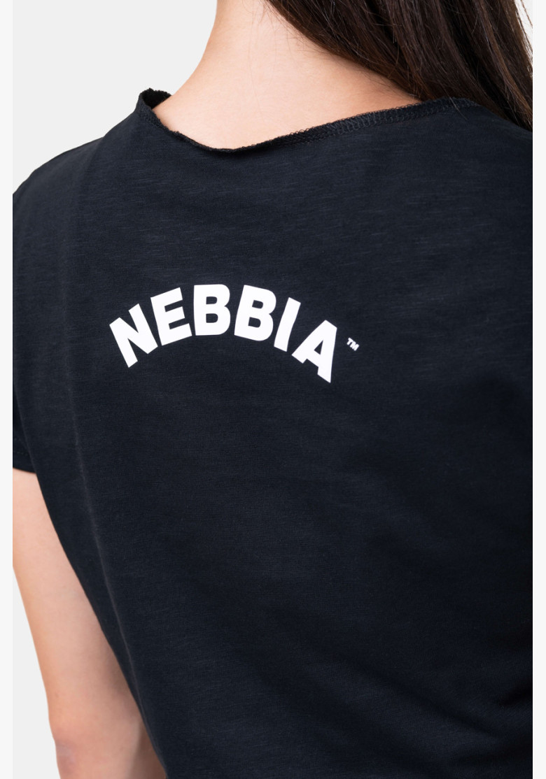 NEBBIA Loose Fit & Sporty crop top black NEBBIA Loose Fit & Sporty crop top black