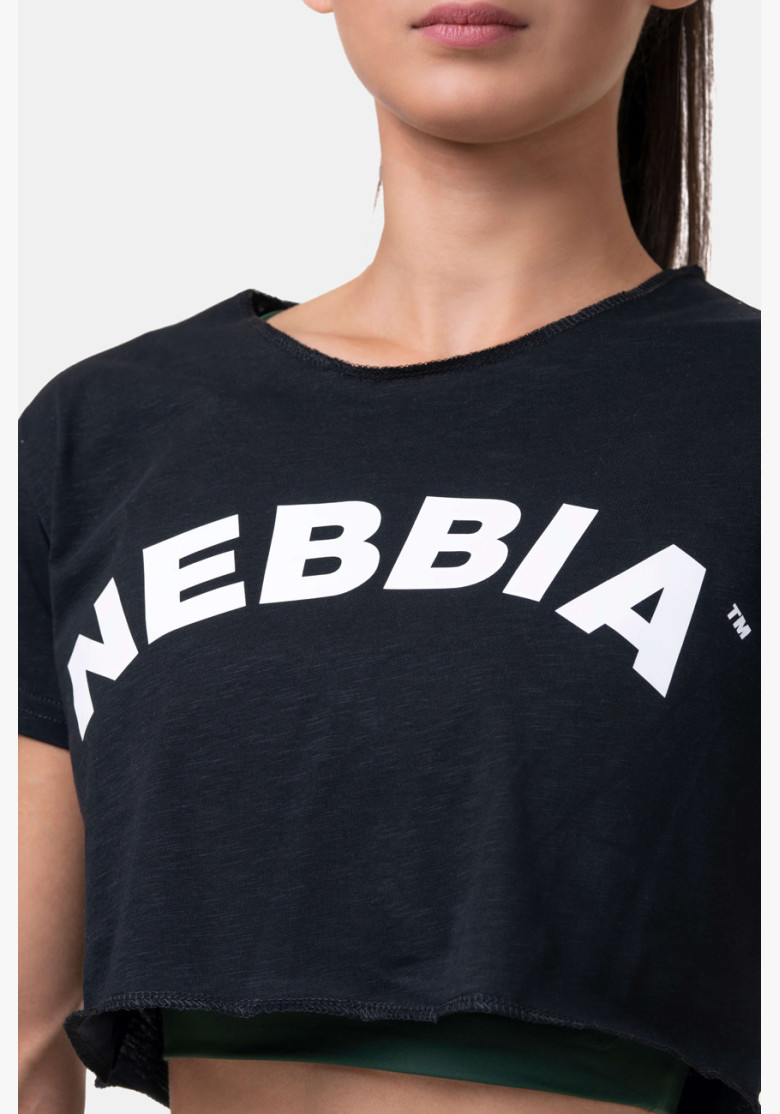 NEBBIA Loose Fit & Sporty crop top black NEBBIA Loose Fit & Sporty crop top black