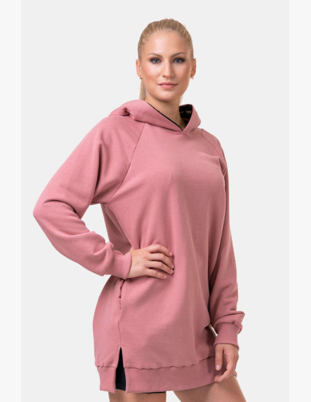 NEBBIA Long Everyday HERO hoodie pink